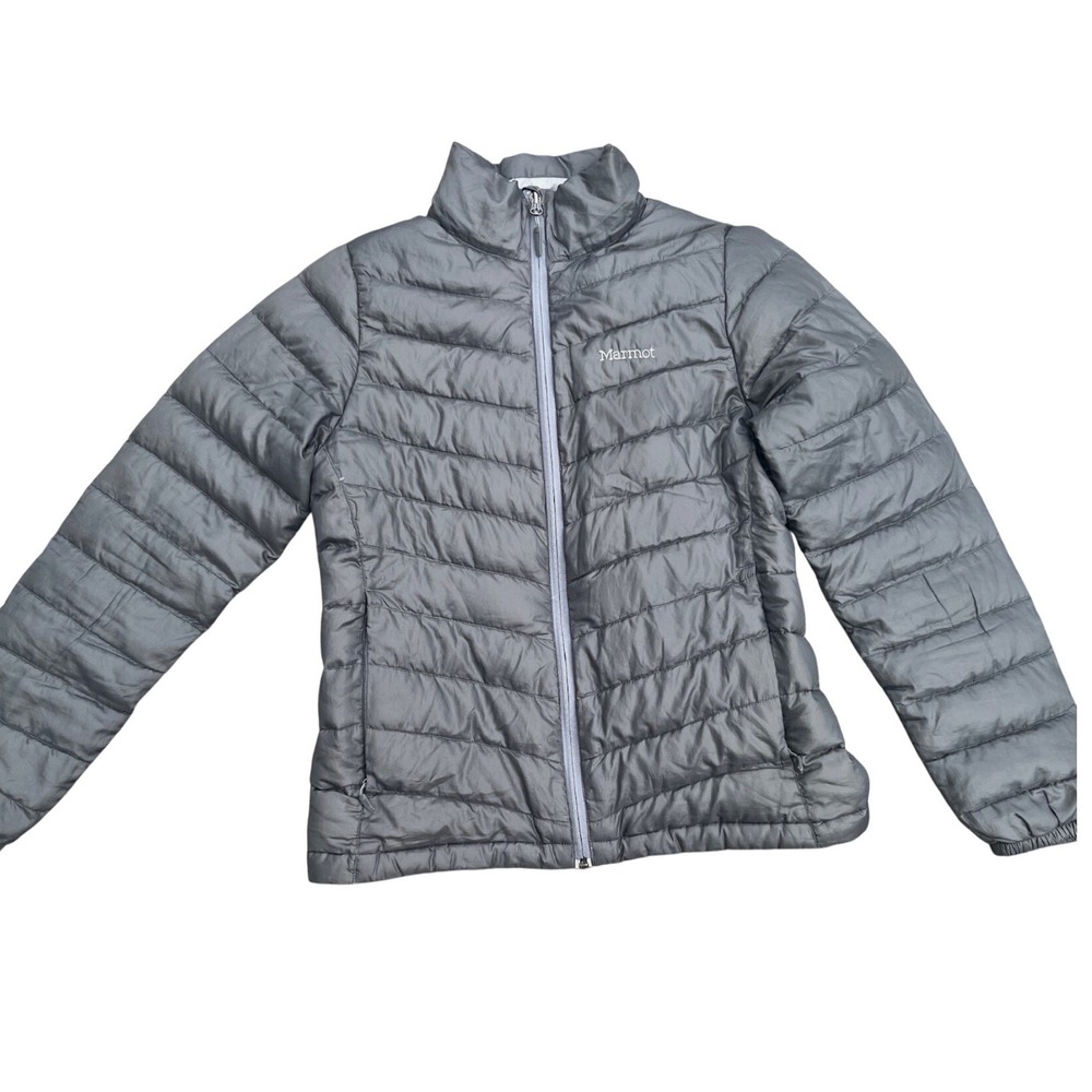 Marmot Womens 800 Fill Goose Down Puffer Jacket Slate Grey Medium L11-2402C